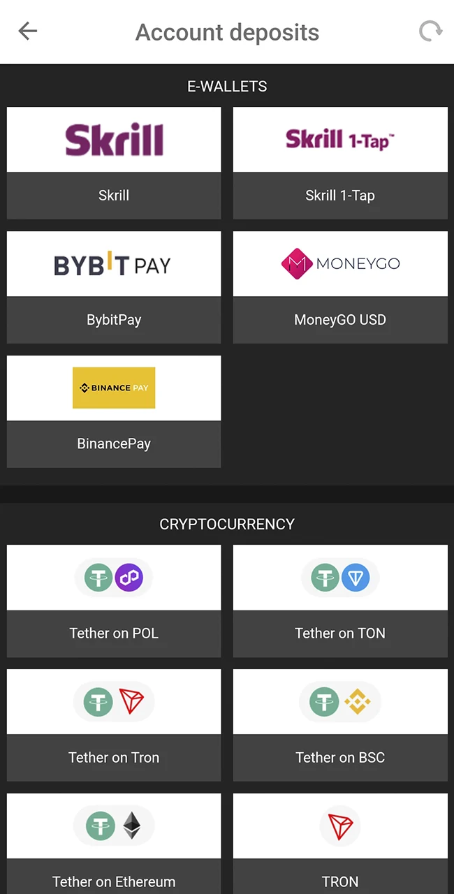 Choose your banking option at DBbet.