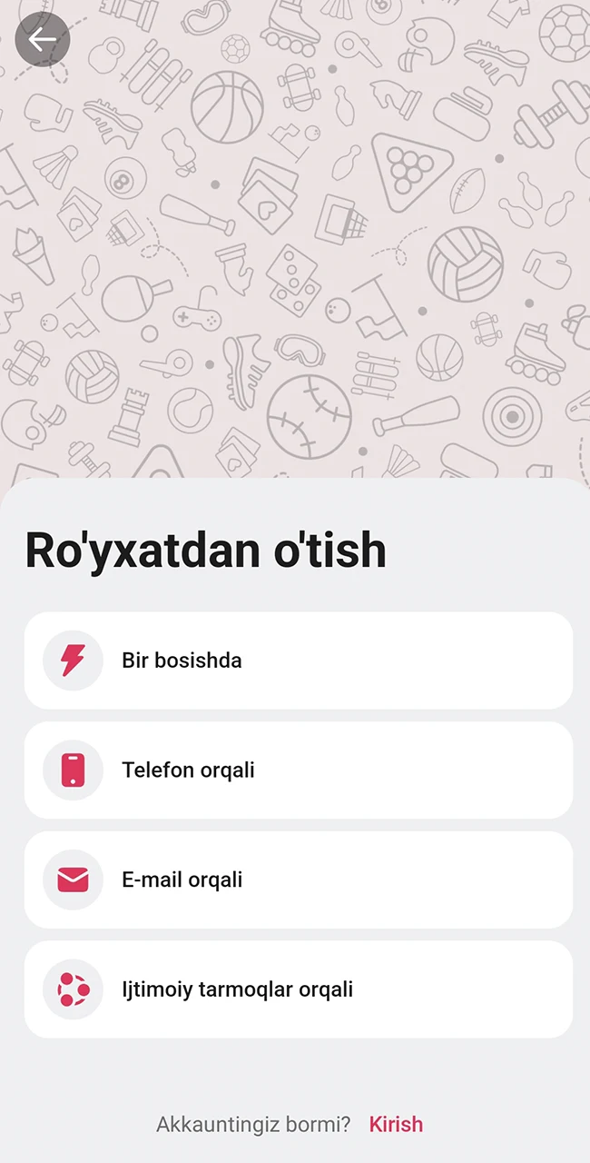 DBbet kibersport akkauntingizni yarating.