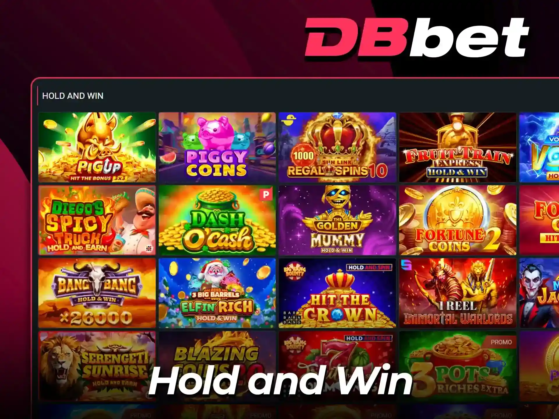 Rasmiy DBBet veb-saytida Hold and Win o'yinlarini sinab ko'ring.