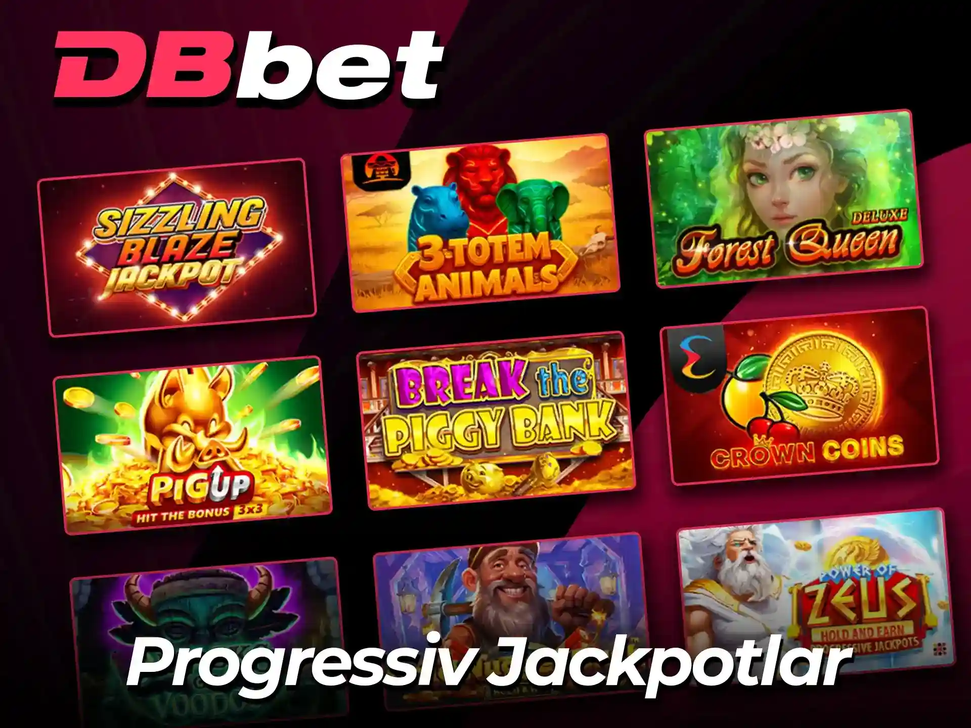 Rasmiy DBBet veb-saytida katta progressiv jackpotlarni yutib oling.